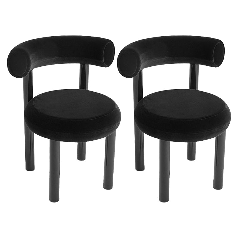 Contemporary Upholstered Armless Dining Chairs Open Back Dining Side Chairs for Home Black 2 Piece Set Clearhalo ' kitchen&dining_furn' 'Dining Chairs' 'Dining Tables & Seating' 'dining_chair' 'furn' 'furn_dining_chair' 'Furniture' 'furniture_dining_chair' 'Kitchen & Dining Furniture' 'kitchen' 4344002