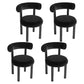 Contemporary Upholstered Armless Dining Chairs Open Back Dining Side Chairs for Home Black 4 Piece Set Clearhalo ' kitchen&dining_furn' 'Dining Chairs' 'Dining Tables & Seating' 'dining_chair' 'furn' 'furn_dining_chair' 'Furniture' 'furniture_dining_chair' 'Kitchen & Dining Furniture' 'kitchen' 4344004