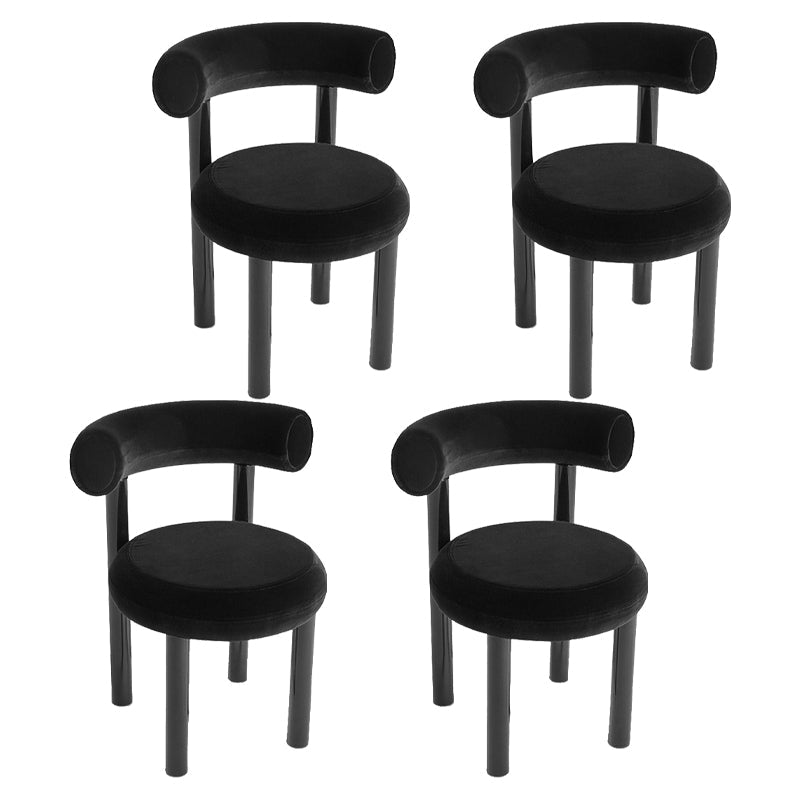 Contemporary Upholstered Armless Dining Chairs Open Back Dining Side Chairs for Home Black 4 Piece Set Clearhalo ' kitchen&dining_furn' 'Dining Chairs' 'Dining Tables & Seating' 'dining_chair' 'furn' 'furn_dining_chair' 'Furniture' 'furniture_dining_chair' 'Kitchen & Dining Furniture' 'kitchen' 4344004