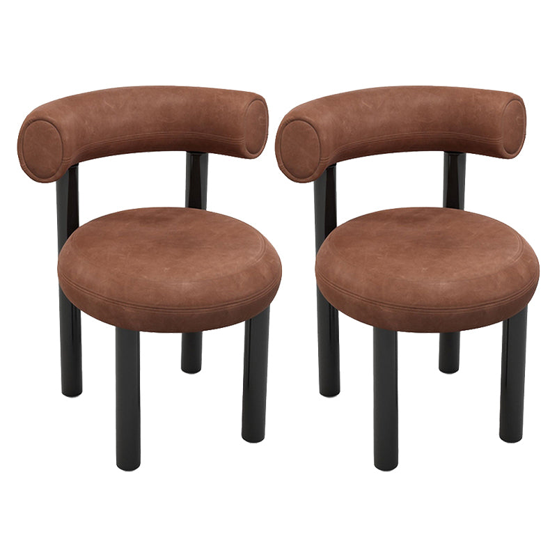 Contemporary Upholstered Armless Dining Chairs Open Back Dining Side Chairs for Home Brown 2 Piece Set Clearhalo ' kitchen&dining_furn' 'Dining Chairs' 'Dining Tables & Seating' 'dining_chair' 'furn' 'furn_dining_chair' 'Furniture' 'furniture_dining_chair' 'Kitchen & Dining Furniture' 'kitchen' 4344008