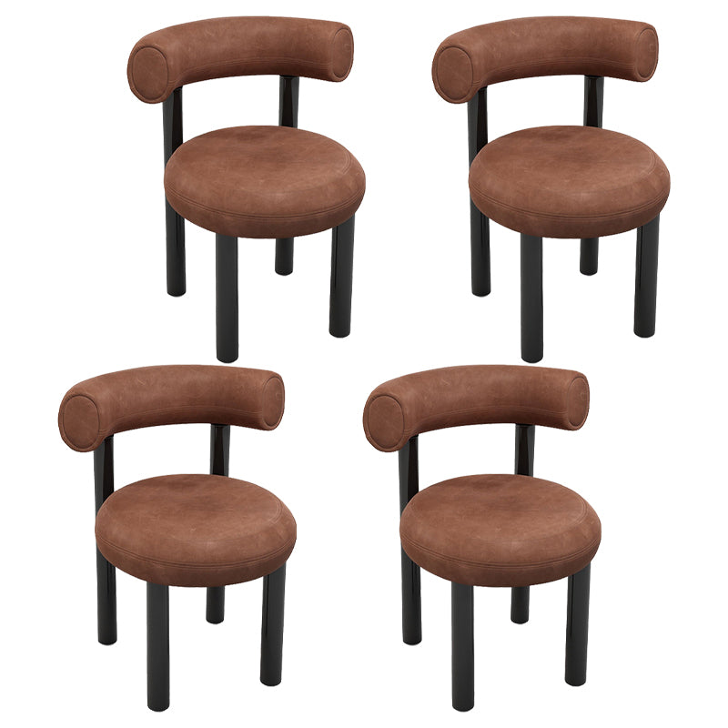 Contemporary Upholstered Armless Dining Chairs Open Back Dining Side Chairs for Home Brown 4 Piece Set Clearhalo ' kitchen&dining_furn' 'Dining Chairs' 'Dining Tables & Seating' 'dining_chair' 'furn' 'furn_dining_chair' 'Furniture' 'furniture_dining_chair' 'Kitchen & Dining Furniture' 'kitchen' 4344010