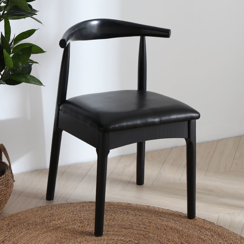 Scandinavian Home Side Chair Upholstered Open Back Wood Dining Room Chair Black 1 Piece Black Clearhalo ' kitchen&dining_furn' 'Dining Chairs' 'Dining Tables & Seating' 'dining_chair' 'furn' 'furn_dining_chair' 'Furniture' 'furniture_dining_chair' 'Kitchen & Dining Furniture' 'kitchen' 4344017