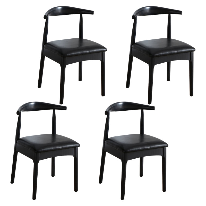Scandinavian Home Side Chair Upholstered Open Back Wood Dining Room Chair Black 4 Piece Set Black Clearhalo ' kitchen&dining_furn' 'Dining Chairs' 'Dining Tables & Seating' 'dining_chair' 'furn' 'furn_dining_chair' 'Furniture' 'furniture_dining_chair' 'Kitchen & Dining Furniture' 'kitchen' 4344021