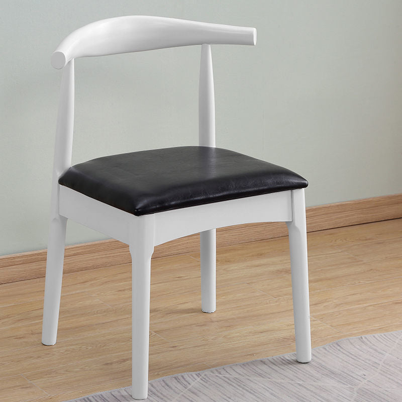 Scandinavian Home Side Chair Upholstered Open Back Wood Dining Room Chair Black 1 Piece White Clearhalo ' kitchen&dining_furn' 'Dining Chairs' 'Dining Tables & Seating' 'dining_chair' 'furn' 'furn_dining_chair' 'Furniture' 'furniture_dining_chair' 'Kitchen & Dining Furniture' 'kitchen' 4344029