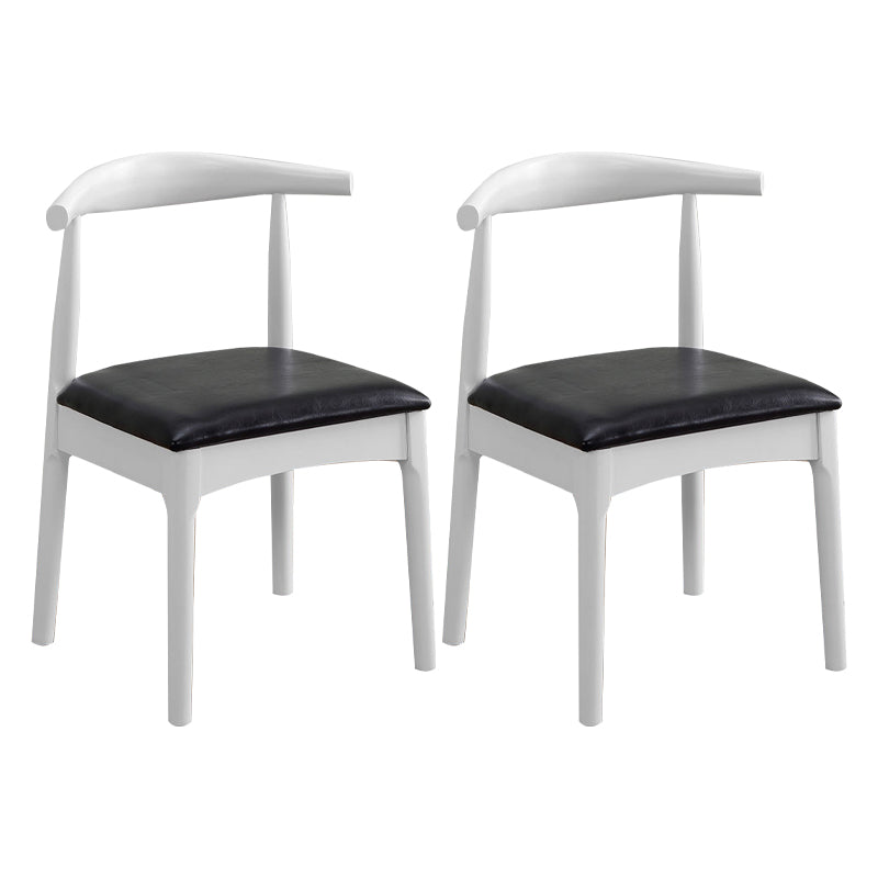 Scandinavian Home Side Chair Upholstered Open Back Wood Dining Room Chair Black 2 Piece Set White Clearhalo ' kitchen&dining_furn' 'Dining Chairs' 'Dining Tables & Seating' 'dining_chair' 'furn' 'furn_dining_chair' 'Furniture' 'furniture_dining_chair' 'Kitchen & Dining Furniture' 'kitchen' 4344031