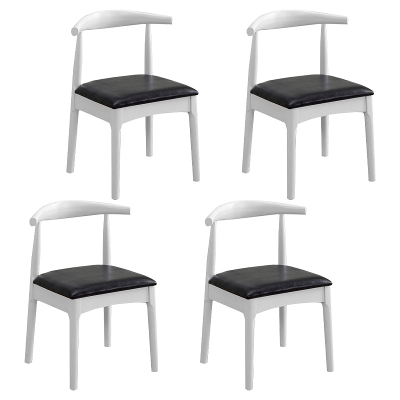 Scandinavian Home Side Chair Upholstered Open Back Wood Dining Room Chair Black 4 Piece Set White Clearhalo ' kitchen&dining_furn' 'Dining Chairs' 'Dining Tables & Seating' 'dining_chair' 'furn' 'furn_dining_chair' 'Furniture' 'furniture_dining_chair' 'Kitchen & Dining Furniture' 'kitchen' 4344033