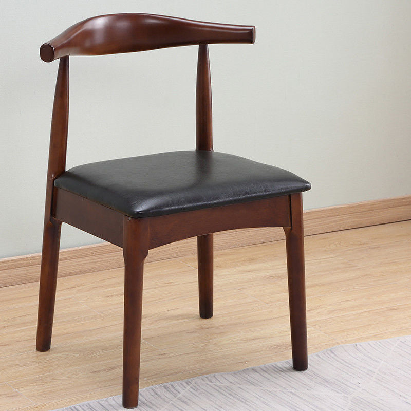 Scandinavian Home Side Chair Upholstered Open Back Wood Dining Room Chair Black 1 Piece Walnut Clearhalo ' kitchen&dining_furn' 'Dining Chairs' 'Dining Tables & Seating' 'dining_chair' 'furn' 'furn_dining_chair' 'Furniture' 'furniture_dining_chair' 'Kitchen & Dining Furniture' 'kitchen' 4344041