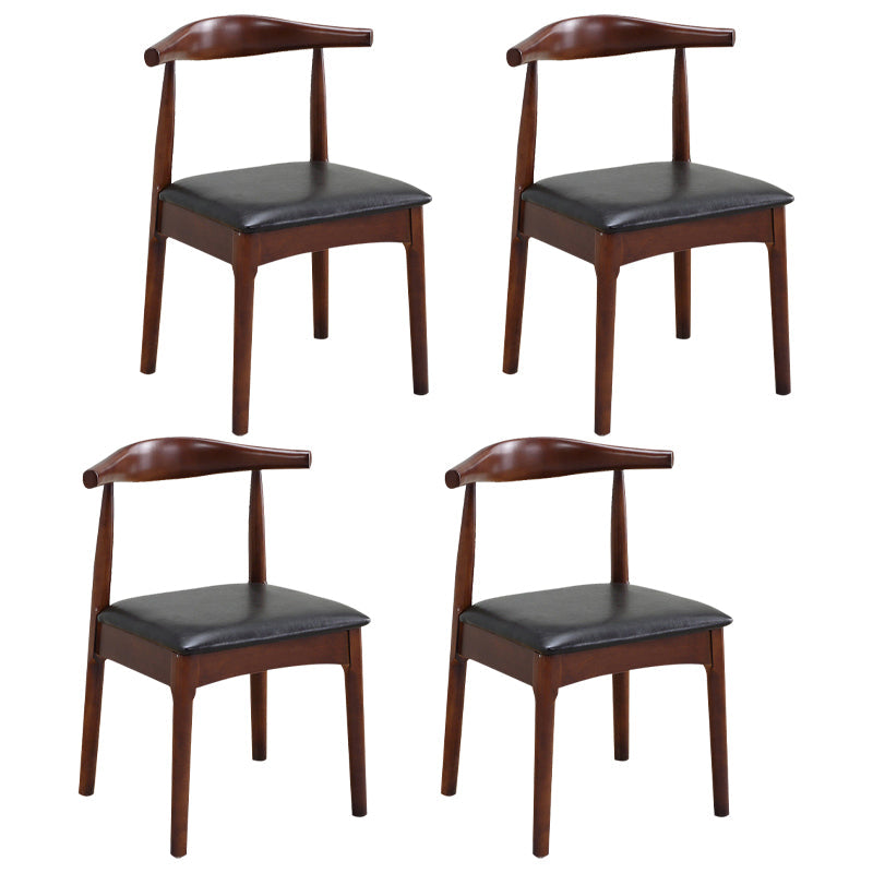 Scandinavian Home Side Chair Upholstered Open Back Wood Dining Room Chair Black 4 Piece Set Walnut Clearhalo ' kitchen&dining_furn' 'Dining Chairs' 'Dining Tables & Seating' 'dining_chair' 'furn' 'furn_dining_chair' 'Furniture' 'furniture_dining_chair' 'Kitchen & Dining Furniture' 'kitchen' 4344043