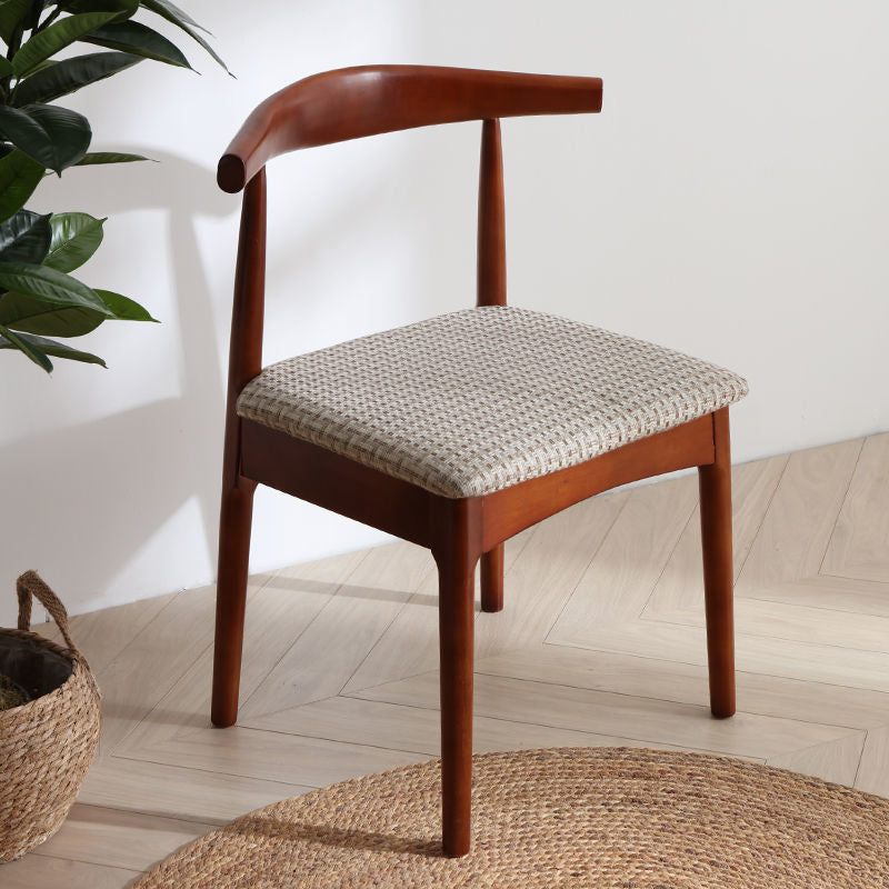 Scandinavian Home Side Chair Upholstered Open Back Wood Dining Room Chair Grey 1 Piece Walnut Clearhalo ' kitchen&dining_furn' 'Dining Chairs' 'Dining Tables & Seating' 'dining_chair' 'furn' 'furn_dining_chair' 'Furniture' 'furniture_dining_chair' 'Kitchen & Dining Furniture' 'kitchen' 4344044