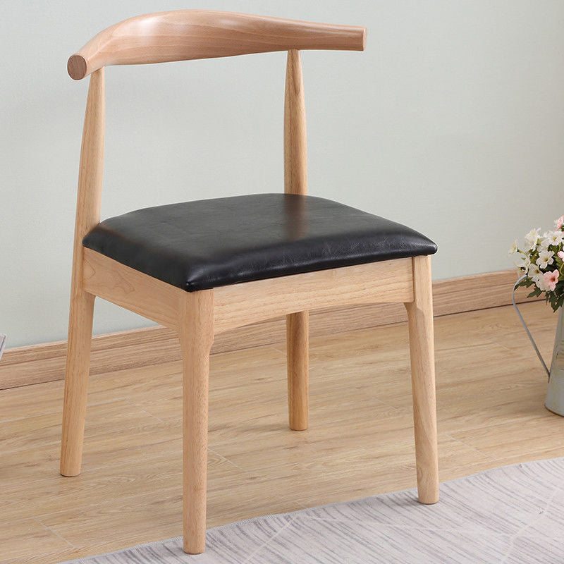 Scandinavian Home Side Chair Upholstered Open Back Wood Dining Room Chair Black 1 Piece Natural Wood Clearhalo ' kitchen&dining_furn' 'Dining Chairs' 'Dining Tables & Seating' 'dining_chair' 'furn' 'furn_dining_chair' 'Furniture' 'furniture_dining_chair' 'Kitchen & Dining Furniture' 'kitchen' 4344050