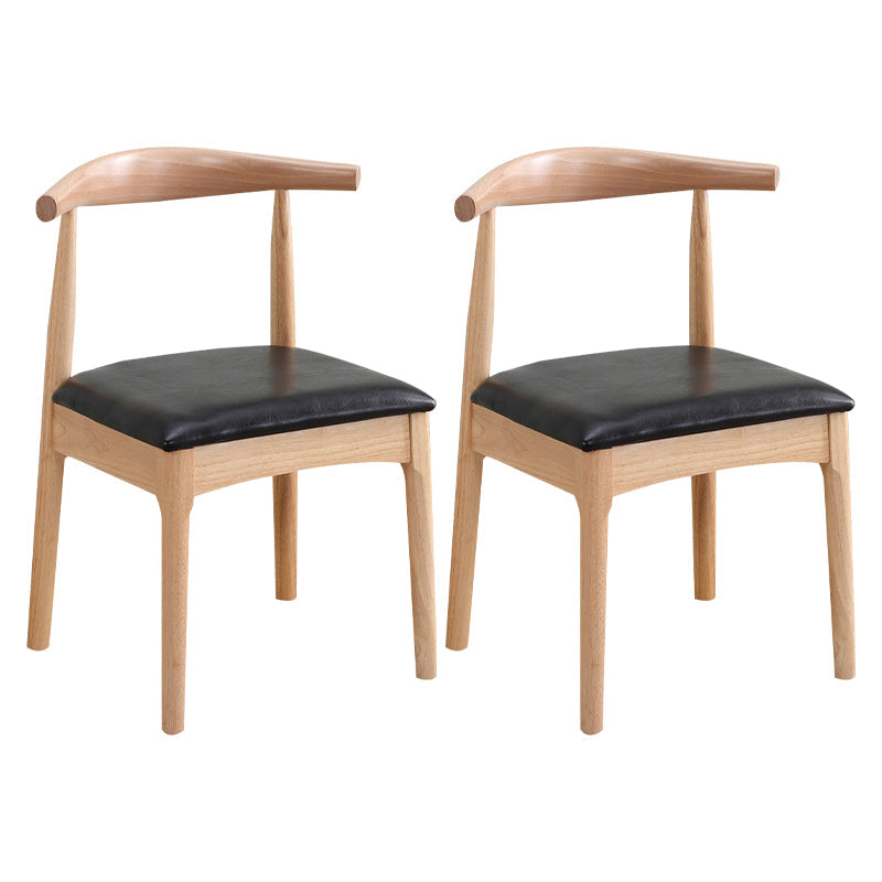 Scandinavian Home Side Chair Upholstered Open Back Wood Dining Room Chair Black 2 Piece Set Natural Wood Clearhalo ' kitchen&dining_furn' 'Dining Chairs' 'Dining Tables & Seating' 'dining_chair' 'furn' 'furn_dining_chair' 'Furniture' 'furniture_dining_chair' 'Kitchen & Dining Furniture' 'kitchen' 4344051