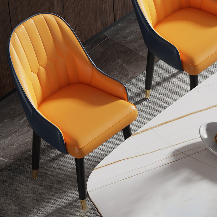 Glam Style Metal Dining Chairs Kitchen Dining Arm Side Chair (Set of 2) Clearhalo ' kitchen&dining_furn' 'Dining Chairs' 'Dining Tables & Seating' 'dining_chair' 'furn' 'furn_dining_chair' 'Furniture' 'furniture_dining_chair' 'Kitchen & Dining Furniture' 'kitchen' 4344060