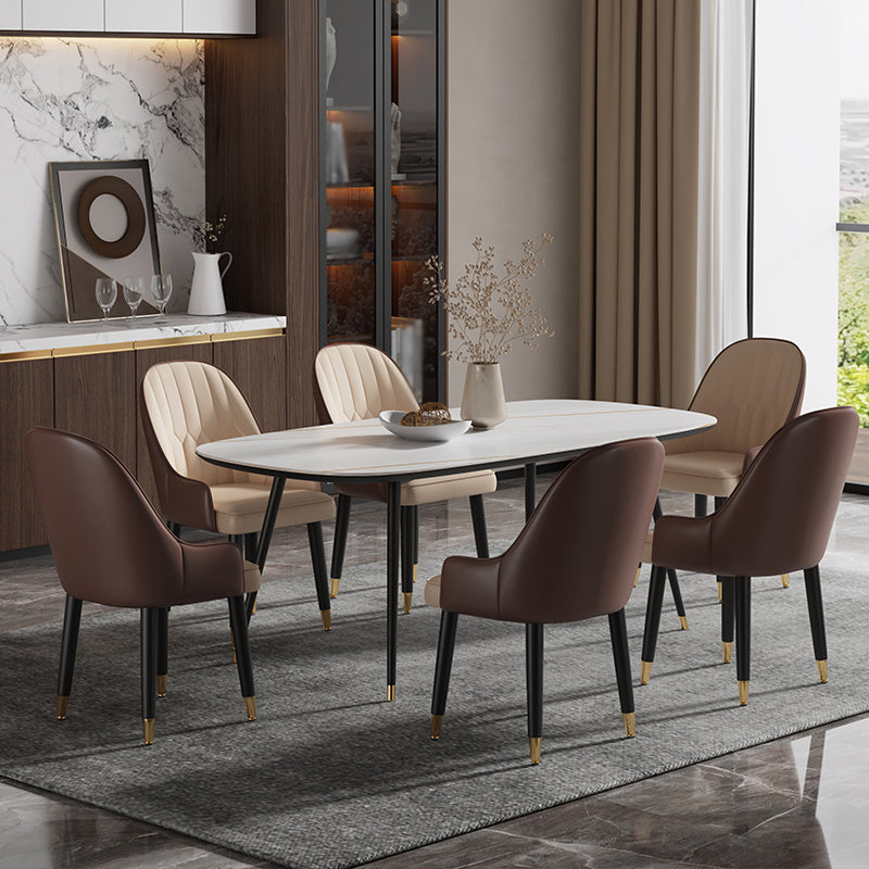 Glam Style Metal Dining Chairs Kitchen Dining Arm Side Chair (Set of 2) Clearhalo ' kitchen&dining_furn' 'Dining Chairs' 'Dining Tables & Seating' 'dining_chair' 'furn' 'furn_dining_chair' 'Furniture' 'furniture_dining_chair' 'Kitchen & Dining Furniture' 'kitchen' 4344065