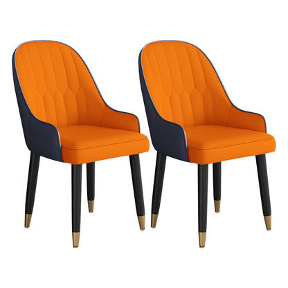 Glam Style Metal Dining Chairs Kitchen Dining Arm Side Chair (Set of 2) Orange Clearhalo ' kitchen&dining_furn' 'Dining Chairs' 'Dining Tables & Seating' 'dining_chair' 'furn' 'furn_dining_chair' 'Furniture' 'furniture_dining_chair' 'Kitchen & Dining Furniture' 'kitchen' 4344068