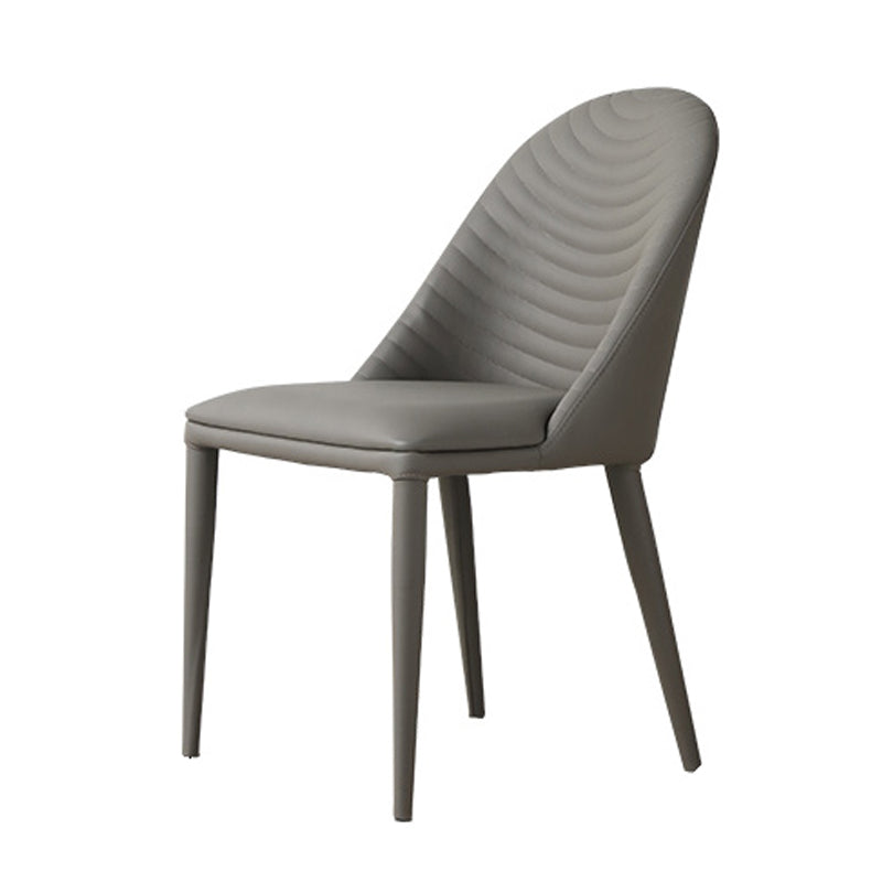 Contemporary Style Metal Dining Chair Parsons Armless Dining Side Chairs for Kitchen Dark Gray 1 Piece Clearhalo ' kitchen&dining_furn' 'Dining Chairs' 'Dining Tables & Seating' 'dining_chair' 'furn' 'furn_dining_chair' 'Furniture' 'furniture_dining_chair' 'Kitchen & Dining Furniture' 'kitchen' 4344078