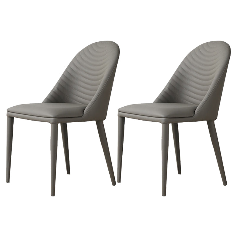Contemporary Style Metal Dining Chair Parsons Armless Dining Side Chairs for Kitchen Dark Gray 2 Piece Set Clearhalo ' kitchen&dining_furn' 'Dining Chairs' 'Dining Tables & Seating' 'dining_chair' 'furn' 'furn_dining_chair' 'Furniture' 'furniture_dining_chair' 'Kitchen & Dining Furniture' 'kitchen' 4344080