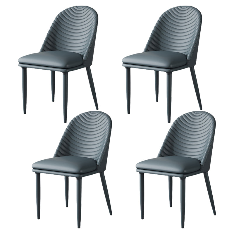 Contemporary Style Metal Dining Chair Parsons Armless Dining Side Chairs for Kitchen Blue 4 Piece Set Clearhalo ' kitchen&dining_furn' 'Dining Chairs' 'Dining Tables & Seating' 'dining_chair' 'furn' 'furn_dining_chair' 'Furniture' 'furniture_dining_chair' 'Kitchen & Dining Furniture' 'kitchen' 4344087