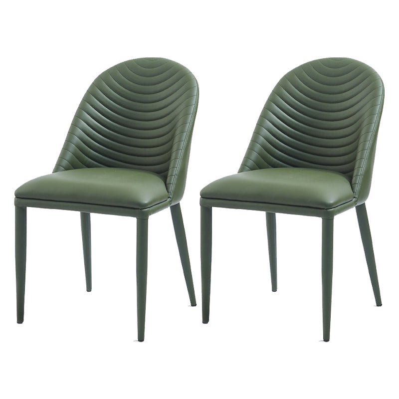 Contemporary Style Metal Dining Chair Parsons Armless Dining Side Chairs for Kitchen Blackish Green 2 Piece Set Clearhalo ' kitchen&dining_furn' 'Dining Chairs' 'Dining Tables & Seating' 'dining_chair' 'furn' 'furn_dining_chair' 'Furniture' 'furniture_dining_chair' 'Kitchen & Dining Furniture' 'kitchen' 4344092