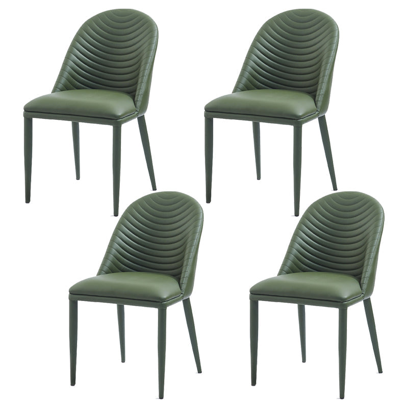 Contemporary Style Metal Dining Chair Parsons Armless Dining Side Chairs for Kitchen Blackish Green 4 Piece Set Clearhalo ' kitchen&dining_furn' 'Dining Chairs' 'Dining Tables & Seating' 'dining_chair' 'furn' 'furn_dining_chair' 'Furniture' 'furniture_dining_chair' 'Kitchen & Dining Furniture' 'kitchen' 4344093