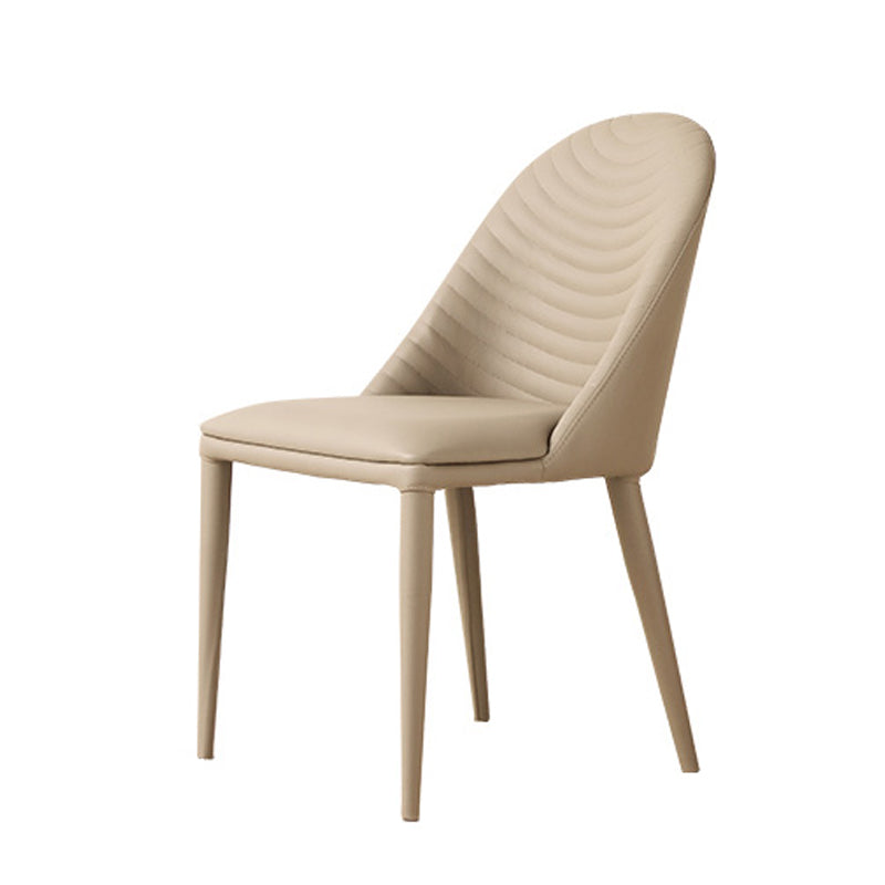 Contemporary Style Metal Dining Chair Parsons Armless Dining Side Chairs for Kitchen Beige 1 Piece Clearhalo ' kitchen&dining_furn' 'Dining Chairs' 'Dining Tables & Seating' 'dining_chair' 'furn' 'furn_dining_chair' 'Furniture' 'furniture_dining_chair' 'Kitchen & Dining Furniture' 'kitchen' 4344099