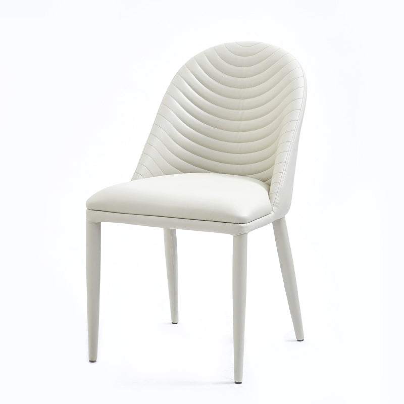 Contemporary Style Metal Dining Chair Parsons Armless Dining Side Chairs for Kitchen Off-White 1 Piece Clearhalo ' kitchen&dining_furn' 'Dining Chairs' 'Dining Tables & Seating' 'dining_chair' 'furn' 'furn_dining_chair' 'Furniture' 'furniture_dining_chair' 'Kitchen & Dining Furniture' 'kitchen' 4344102