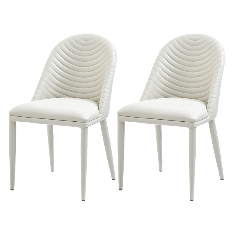 Contemporary Style Metal Dining Chair Parsons Armless Dining Side Chairs for Kitchen Off-White 2 Piece Set Clearhalo ' kitchen&dining_furn' 'Dining Chairs' 'Dining Tables & Seating' 'dining_chair' 'furn' 'furn_dining_chair' 'Furniture' 'furniture_dining_chair' 'Kitchen & Dining Furniture' 'kitchen' 4344103