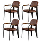 Industrial Style Leather Dining Chairs Open Back Upholstered Dining Side Chairs Coffee 4 Piece Set Clearhalo ' kitchen&dining_furn' 'Dining Chairs' 'Dining Tables & Seating' 'dining_chair' 'furn' 'furn_dining_chair' 'Furniture' 'furniture_dining_chair' 'Kitchen & Dining Furniture' 'kitchen' 4344109