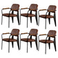 Industrial Style Leather Dining Chairs Open Back Upholstered Dining Side Chairs Coffee 6 Piece Set Clearhalo ' kitchen&dining_furn' 'Dining Chairs' 'Dining Tables & Seating' 'dining_chair' 'furn' 'furn_dining_chair' 'Furniture' 'furniture_dining_chair' 'Kitchen & Dining Furniture' 'kitchen' 4344110