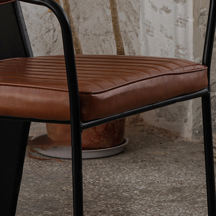 Industrial Style Leather Dining Chairs Open Back Upholstered Dining Side Chairs Clearhalo ' kitchen&dining_furn' 'Dining Chairs' 'Dining Tables & Seating' 'dining_chair' 'furn' 'furn_dining_chair' 'Furniture' 'furniture_dining_chair' 'Kitchen & Dining Furniture' 'kitchen' 4344119