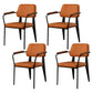 Industrial Style Leather Dining Chairs Open Back Upholstered Dining Side Chairs Orange 4 Piece Set Clearhalo ' kitchen&dining_furn' 'Dining Chairs' 'Dining Tables & Seating' 'dining_chair' 'furn' 'furn_dining_chair' 'Furniture' 'furniture_dining_chair' 'Kitchen & Dining Furniture' 'kitchen' 4344120
