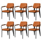 Industrial Style Leather Dining Chairs Open Back Upholstered Dining Side Chairs Orange 6 Piece Set Clearhalo ' kitchen&dining_furn' 'Dining Chairs' 'Dining Tables & Seating' 'dining_chair' 'furn' 'furn_dining_chair' 'Furniture' 'furniture_dining_chair' 'Kitchen & Dining Furniture' 'kitchen' 4344122