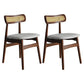 Upholstered Armless Dining Chairs Rattan Side Chairs with Wood Legs (Set of 2) Grey 2 Piece Set Clearhalo ' kitchen&dining_furn' 'Dining Chairs' 'Dining Tables & Seating' 'dining_chair' 'furn' 'furn_dining_chair' 'Furniture' 'furniture_dining_chair' 'Kitchen & Dining Furniture' 'kitchen' 4344125