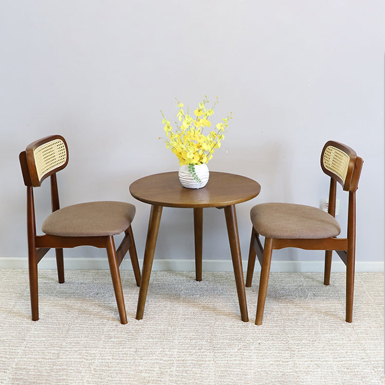 Upholstered Armless Dining Chairs Rattan Side Chairs with Wood Legs (Set of 2) Clearhalo ' kitchen&dining_furn' 'Dining Chairs' 'Dining Tables & Seating' 'dining_chair' 'furn' 'furn_dining_chair' 'Furniture' 'furniture_dining_chair' 'Kitchen & Dining Furniture' 'kitchen' 4344139