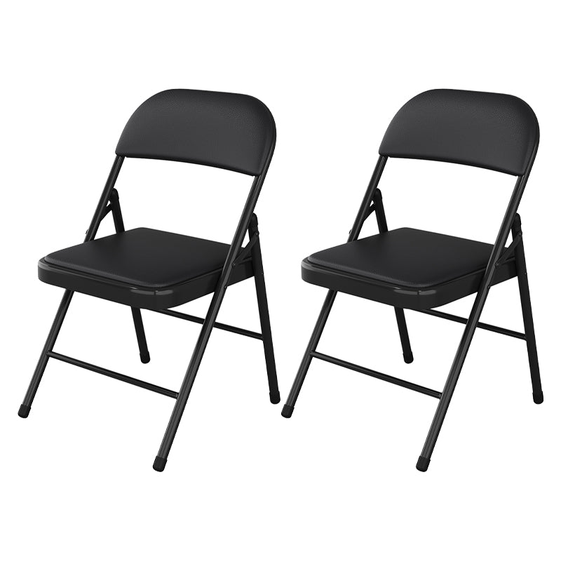 Matte Finish Upholstered Folding Side Chair Contemporary Open Back Dining Chair Black 2 Piece Set Clearhalo ' kitchen&dining_furn' 'Dining Chairs' 'Dining Tables & Seating' 'dining_chair' 'furn' 'furn_dining_chair' 'Furniture' 'furniture_dining_chair' 'Kitchen & Dining Furniture' 'kitchen' 4344143