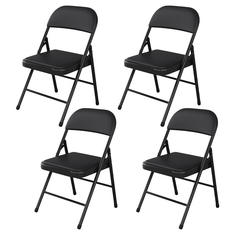 Matte Finish Upholstered Folding Side Chair Contemporary Open Back Dining Chair Black 4 Piece Set Clearhalo ' kitchen&dining_furn' 'Dining Chairs' 'Dining Tables & Seating' 'dining_chair' 'furn' 'furn_dining_chair' 'Furniture' 'furniture_dining_chair' 'Kitchen & Dining Furniture' 'kitchen' 4344144