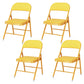 Matte Finish Upholstered Folding Side Chair Contemporary Open Back Dining Chair Yellow 4 Piece Set Clearhalo ' kitchen&dining_furn' 'Dining Chairs' 'Dining Tables & Seating' 'dining_chair' 'furn' 'furn_dining_chair' 'Furniture' 'furniture_dining_chair' 'Kitchen & Dining Furniture' 'kitchen' 4344168