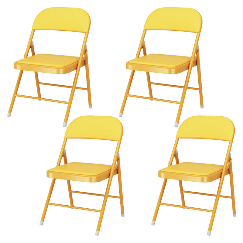 Matte Finish Upholstered Folding Side Chair Contemporary Open Back Dining Chair Yellow 4 Piece Set Clearhalo ' kitchen&dining_furn' 'Dining Chairs' 'Dining Tables & Seating' 'dining_chair' 'furn' 'furn_dining_chair' 'Furniture' 'furniture_dining_chair' 'Kitchen & Dining Furniture' 'kitchen' 4344168
