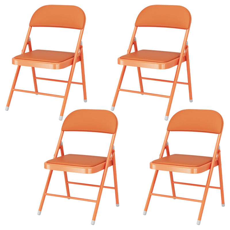 Matte Finish Upholstered Folding Side Chair Contemporary Open Back Dining Chair Orange 4 Piece Set Clearhalo ' kitchen&dining_furn' 'Dining Chairs' 'Dining Tables & Seating' 'dining_chair' 'furn' 'furn_dining_chair' 'Furniture' 'furniture_dining_chair' 'Kitchen & Dining Furniture' 'kitchen' 4344186