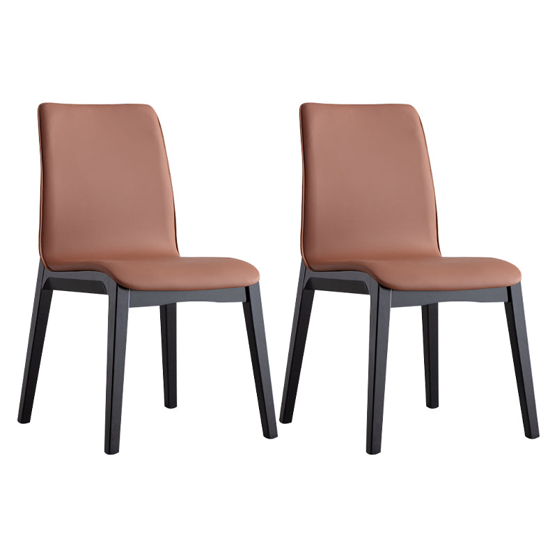 Upholstered Industrial Home Side Chair Parsons Matte Finish Dining Chair (Set of 2) Brown Clearhalo ' kitchen&dining_furn' 'Dining Chairs' 'Dining Tables & Seating' 'dining_chair' 'furn' 'furn_dining_chair' 'Furniture' 'furniture_dining_chair' 'Kitchen & Dining Furniture' 'kitchen' 4344192