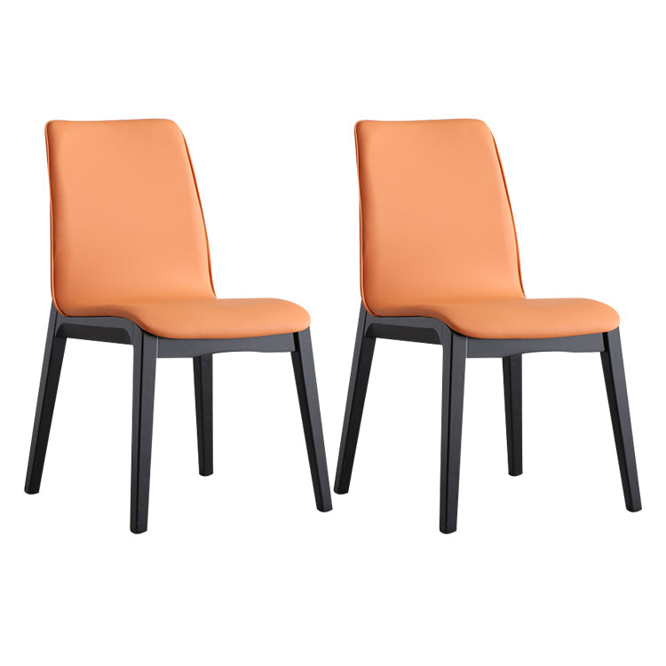 Upholstered Industrial Home Side Chair Parsons Matte Finish Dining Chair (Set of 2) Black-Orange Clearhalo ' kitchen&dining_furn' 'Dining Chairs' 'Dining Tables & Seating' 'dining_chair' 'furn' 'furn_dining_chair' 'Furniture' 'furniture_dining_chair' 'Kitchen & Dining Furniture' 'kitchen' 4344200