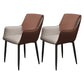 Scandinavian Home Arm Chair Metal Solid Back Upholstered Dining Room Chair Brown 2 Piece Set Clearhalo ' kitchen&dining_furn' 'Dining Chairs' 'Dining Tables & Seating' 'dining_chair' 'furn' 'furn_dining_chair' 'Furniture' 'furniture_dining_chair' 'Kitchen & Dining Furniture' 'kitchen' 4344232