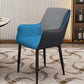 Scandinavian Home Arm Chair Metal Solid Back Upholstered Dining Room Chair Blue 1 Piece Clearhalo ' kitchen&dining_furn' 'Dining Chairs' 'Dining Tables & Seating' 'dining_chair' 'furn' 'furn_dining_chair' 'Furniture' 'furniture_dining_chair' 'Kitchen & Dining Furniture' 'kitchen' 4344235