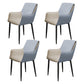 Scandinavian Home Arm Chair Metal Solid Back Upholstered Dining Room Chair Light Blue 4 Piece Set Clearhalo ' kitchen&dining_furn' 'Dining Chairs' 'Dining Tables & Seating' 'dining_chair' 'furn' 'furn_dining_chair' 'Furniture' 'furniture_dining_chair' 'Kitchen & Dining Furniture' 'kitchen' 4344240