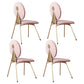 Nordic Style Metal Dining Room Chairs Open Back Side Armless Chair for Home Use Pink 4 Piece Set Clearhalo ' kitchen&dining_furn' 'Dining Chairs' 'Dining Tables & Seating' 'dining_chair' 'furn' 'furn_dining_chair' 'Furniture' 'furniture_dining_chair' 'Kitchen & Dining Furniture' 'kitchen' 4344262