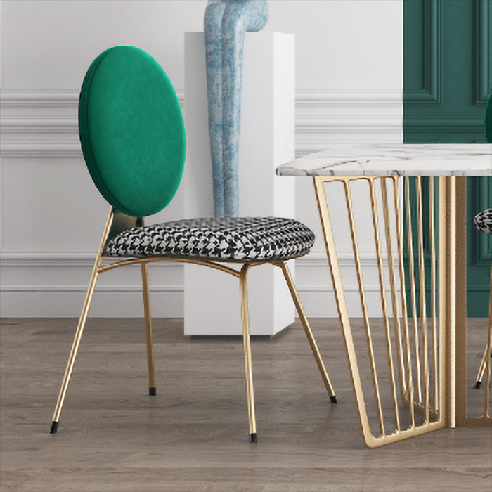 Nordic Style Metal Dining Room Chairs Open Back Side Armless Chair for Home Use Green 1 Piece Clearhalo ' kitchen&dining_furn' 'Dining Chairs' 'Dining Tables & Seating' 'dining_chair' 'furn' 'furn_dining_chair' 'Furniture' 'furniture_dining_chair' 'Kitchen & Dining Furniture' 'kitchen' 4344263