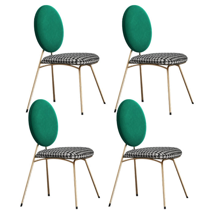 Nordic Style Metal Dining Room Chairs Open Back Side Armless Chair for Home Use Green 4 Piece Set Clearhalo ' kitchen&dining_furn' 'Dining Chairs' 'Dining Tables & Seating' 'dining_chair' 'furn' 'furn_dining_chair' 'Furniture' 'furniture_dining_chair' 'Kitchen & Dining Furniture' 'kitchen' 4344265