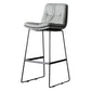 Modern Bucket Low Back Bar Stool Iron Legs Footrest Indoor Counter Stool Light Gray Bar Stool(30"H) Clearhalo 'Bar Furniture' 'Bar Stools' 'bar_stools' 'furn' 'furn_bar_stools' 'furniture_bar_stools' 'Kitchen & Dining Furniture' 'kitchen&dining_furn' 'kitchen' 'kitchen_furn' Furniture' 4344285