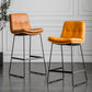 Modern Bucket Low Back Bar Stool Iron Legs Footrest Indoor Counter Stool Clearhalo 'Bar Furniture' 'Bar Stools' 'bar_stools' 'furn' 'furn_bar_stools' 'furniture_bar_stools' 'Kitchen & Dining Furniture' 'kitchen&dining_furn' 'kitchen' 'kitchen_furn' Furniture' 4344286