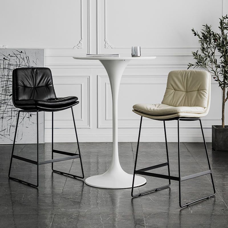 Modern Bucket Low Back Bar Stool Iron Legs Footrest Indoor Counter Stool Clearhalo 'Bar Furniture' 'Bar Stools' 'bar_stools' 'furn' 'furn_bar_stools' 'furniture_bar_stools' 'Kitchen & Dining Furniture' 'kitchen&dining_furn' 'kitchen' 'kitchen_furn' Furniture' 4344288