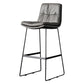 Modern Bucket Low Back Bar Stool Iron Legs Footrest Indoor Counter Stool Dark Gray Bar Stool(30"H) Clearhalo 'Bar Furniture' 'Bar Stools' 'bar_stools' 'furn' 'furn_bar_stools' 'furniture_bar_stools' 'Kitchen & Dining Furniture' 'kitchen&dining_furn' 'kitchen' 'kitchen_furn' Furniture' 4344289